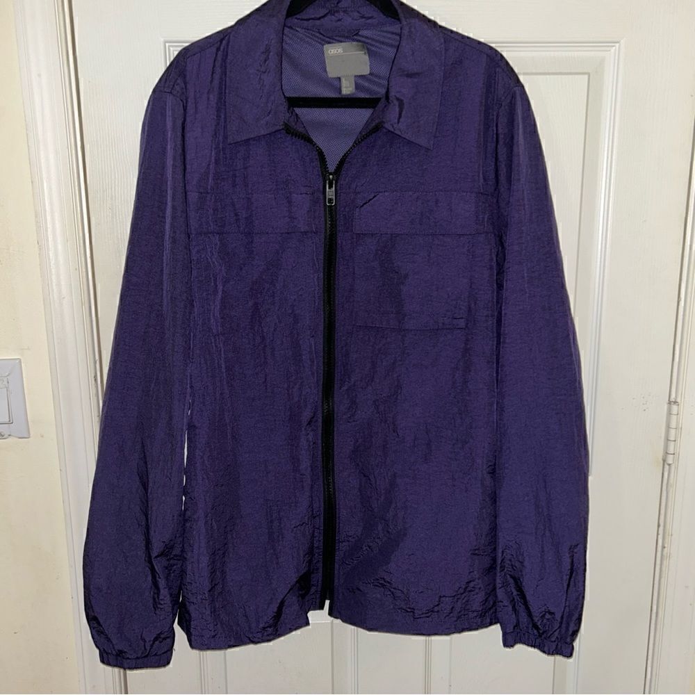 Asos Zip Front Windbreaker Style Tall Long Lightweight Jacket